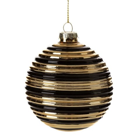 Christbaumschmuck Glas 505 10CM gold schwarz