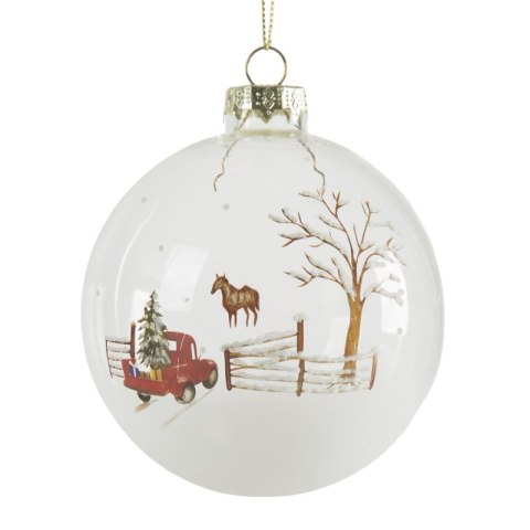 Christbaumschmuck Glas 510 10CM weiß braun