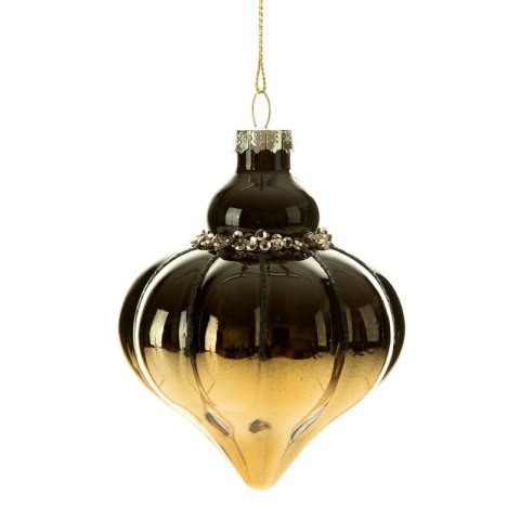 Christbaumschmuck Glas 515A 8CM gold schwarz