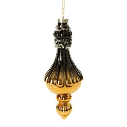 Christbaumschmuck Glas 521 6X6X15CM schwarz gold