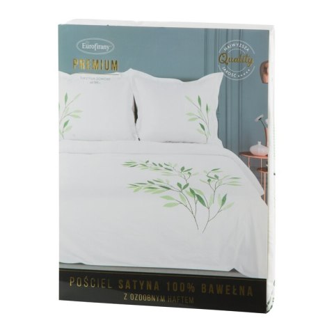 Bettwäschegarnitur Satin HAFT 8B 220x200 2x Kissenbezüge 70x80 cm weiß Z Bettwäschegarnitur Satin HAFT 8B 220x200 2x Kissenbezüge 70x80 cm weiß Z