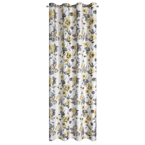 Vorhang DELIA weiß gelb 140x250 Ösen