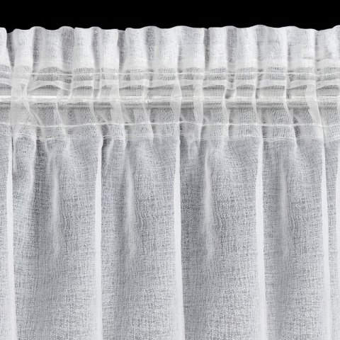 Gardine LeinA weiß silber 140x270 Kräuselband