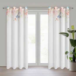 Vorhang ARLENA weiß rosa 135x250 Ösen