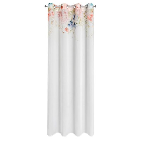 Vorhang ARLENA weiß rosa 135x250 Ösen