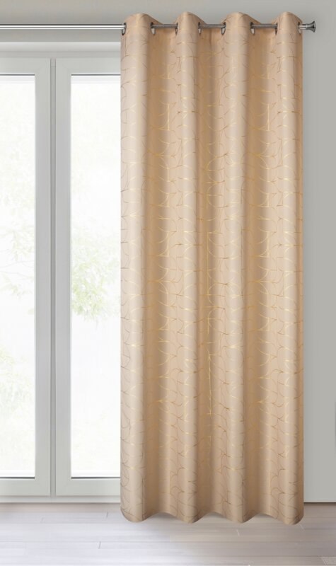 Vorhang EVI beige gold 140x250 Ösen