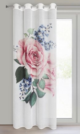 Vorhang LIA weiß rosa Set 140x260 Ösen x2