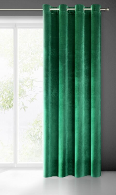 Vorhang SAMANTA dunkelgrün 140x250 Ösen Vorhang SAMANTA dunkelgrün 140x250 Ösen