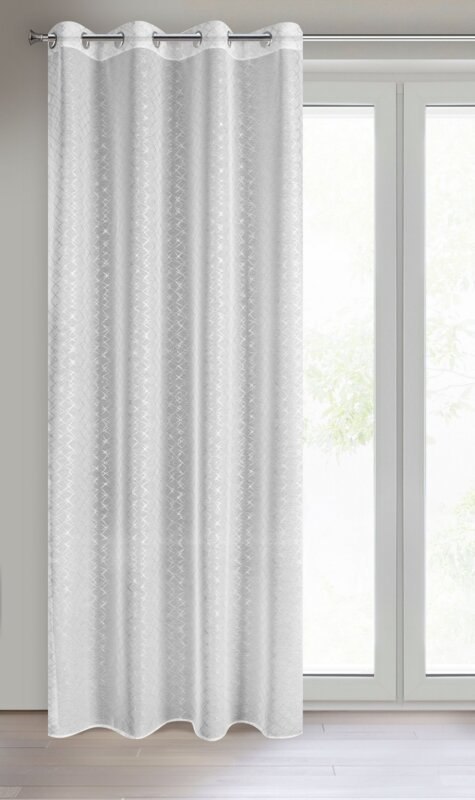 Vorhang FIBI weiß silber 140x250 Ösen