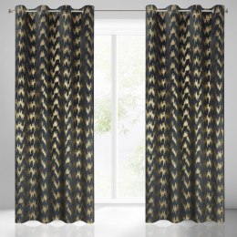 Vorhang CHILL schwarz gold 140x250 Ösen