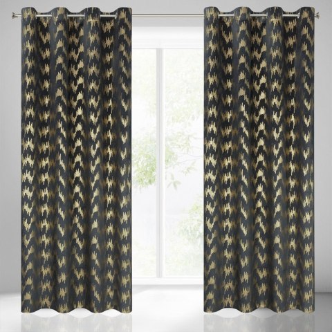 Vorhang CHILL schwarz gold 140x250 Ösen