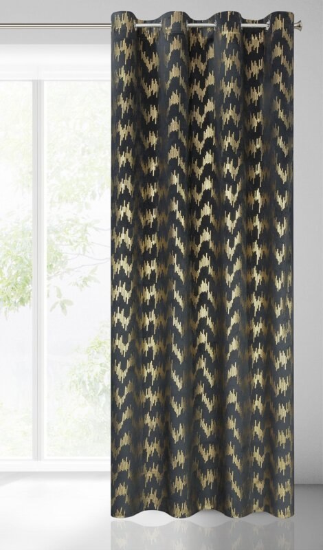 Vorhang CHILL schwarz gold 140x250 Ösen