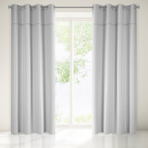 Vorhang DEFNE silber 135x260 Ösen