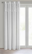 Gardine ILANA weiß silber 140x250 Ösen