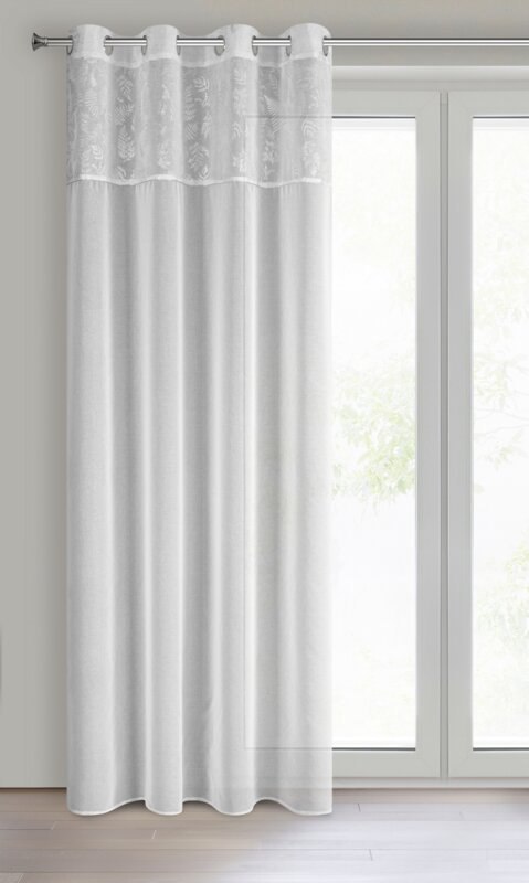 Gardine ILANA weiß silber 140x250 Ösen