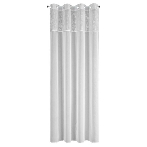 Gardine ILANA weiß silber 140x250 Ösen