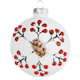 Christbaumschmuck Glas 244 8CM weiß rot