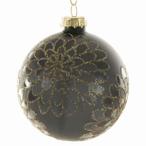 Christbaumschmuck Glas 318 8CM schwarz gold