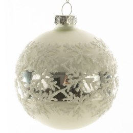 Christbaumschmuck Glas 328 8CM weiß silber