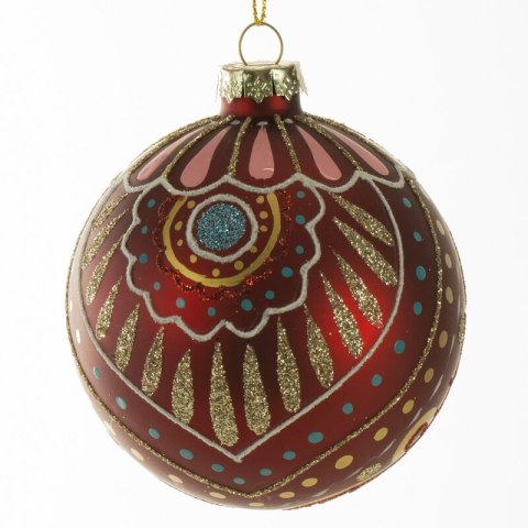 Christbaumschmuck Glas 338 8CM rot gold