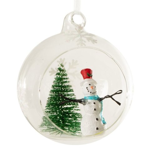 Christbaumschmuck Glas 346 8CM weiß grün