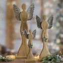 Weihnachten Figur D 134 weiß 19x7x47 braun silber