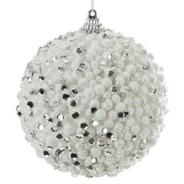 Christbaumschmuck Plastik Kunststoff 47B 10CM weiß silber