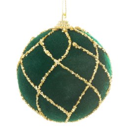 Christbaumschmuck Plastik Kunststoff 57A 8CM dunkelgrün gold