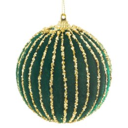 Christbaumschmuck Plastik Kunststoff 59A 8CM dunkelgrün gold