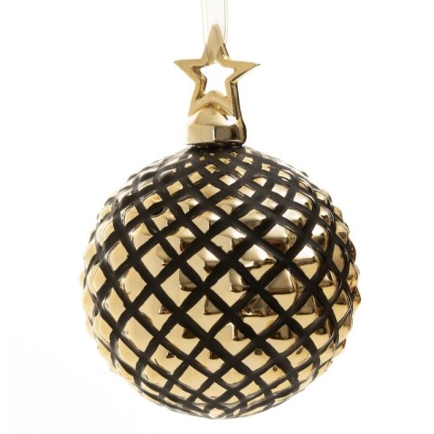 Christbaumschmuck Glas 214 8CM schwarz gold