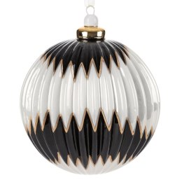 Christbaumschmuck Glas 216 10CM weiß schwarz