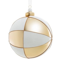 Christbaumschmuck Glas 217 10CM weiß gold