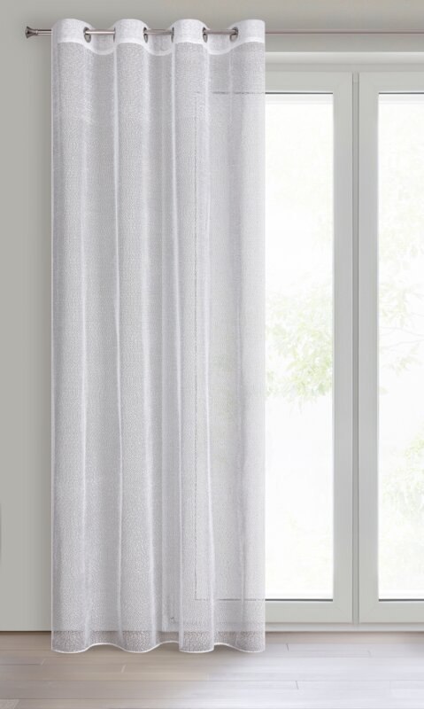 Gardine MAJA weiß silber 140x260 Ösen