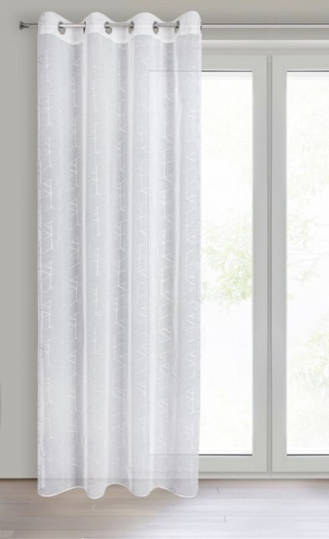 Gardine ELSI weiß silber 140x250 Ösen