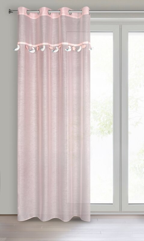 Gardine MOON 2 rosa 140x250 Ösen