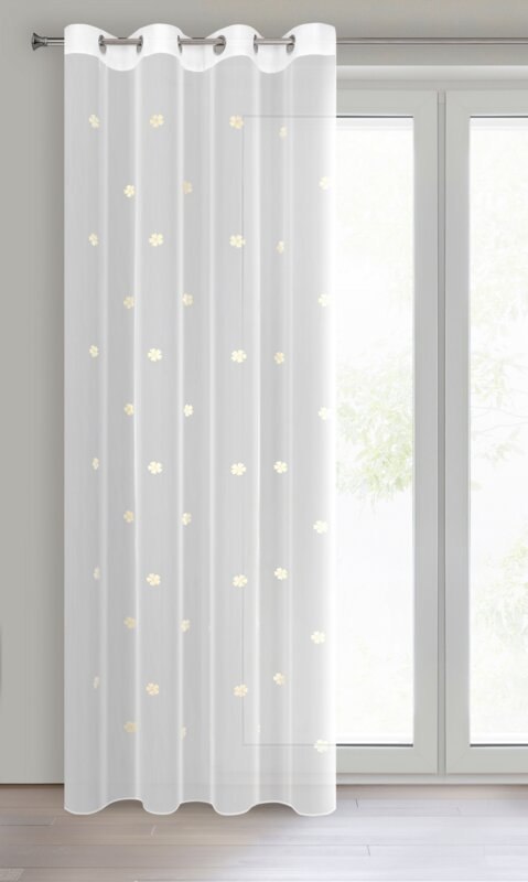 Gardine ELSA weiß gelb 140x250 Ösen