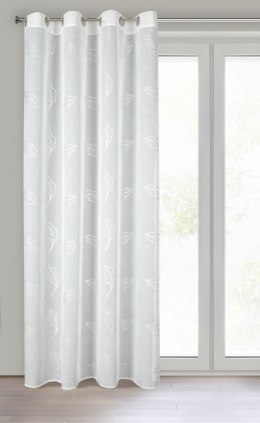 Gardine SISI weiß silber 140X250 Ösen