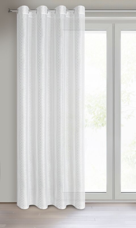 Gardine SIBEL weiß silber 140x250 Ösen