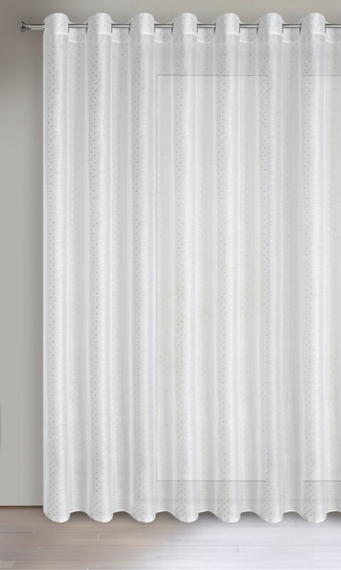 Gardine SIBEL weiß silber 300x250 Ösen