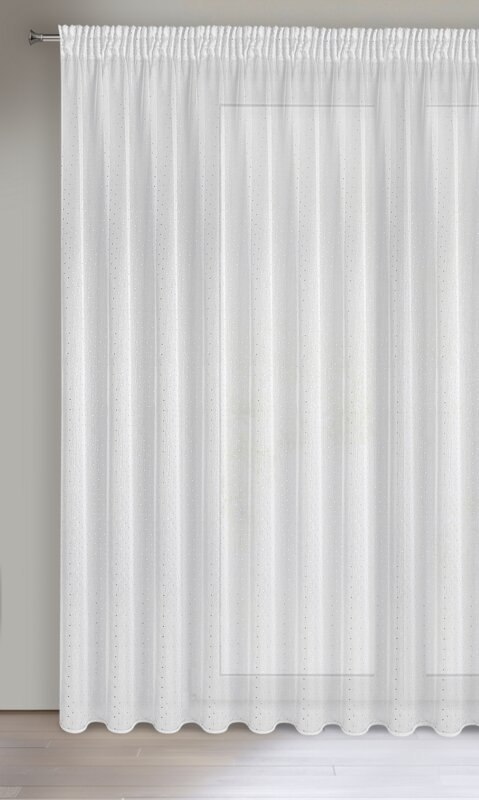 Gardine SIBEL weiß silber 300x250 Kräuselband