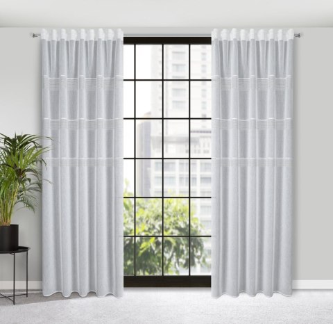 Gardine INES weiß 140x270 Kräuselband SZEL