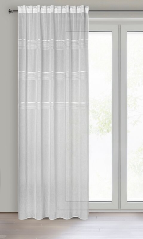 Gardine INES weiß 140x270 Kräuselband SZEL