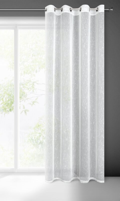 Gardine KELLY weiß silber 140x250 Ösen