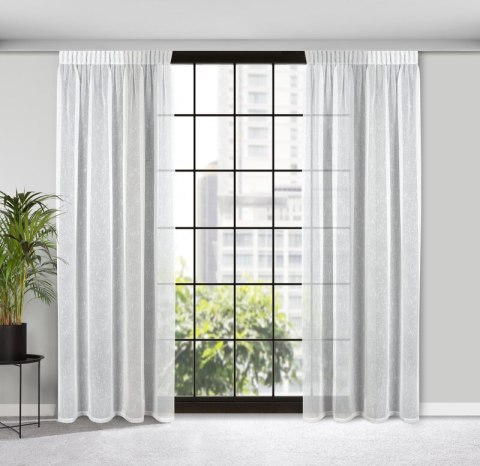 Gardine KELLY weiß silber 140x270 Kräuselband