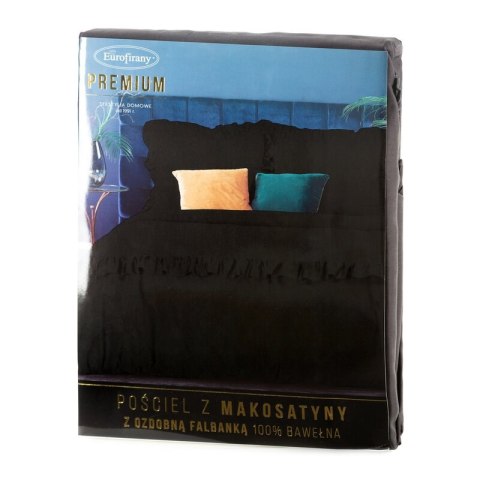 Bettwäsche garnitur Satin VENUS 01D 160x200 2x Kissenbezüge 70x80 schwarz