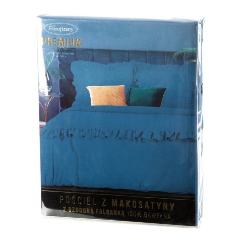 Bettwäsche garnitur Satin VENUS 01F 160x200 2x Kissenbezüge 70x80 dunkelblau