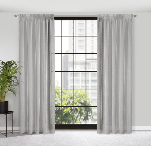 Gardine KIM 2 silber 140x300 Kräuselband