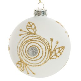 Christbaumschmuck Glas 157A 8CM weiß gold