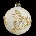 Christbaumschmuck Glas 157A 8CM weiß gold