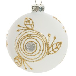 Christbaumschmuck Glas 157B 10CM weiß gold